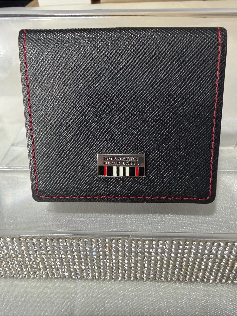 Burberry black label coin/pouch black and burgundy preloved